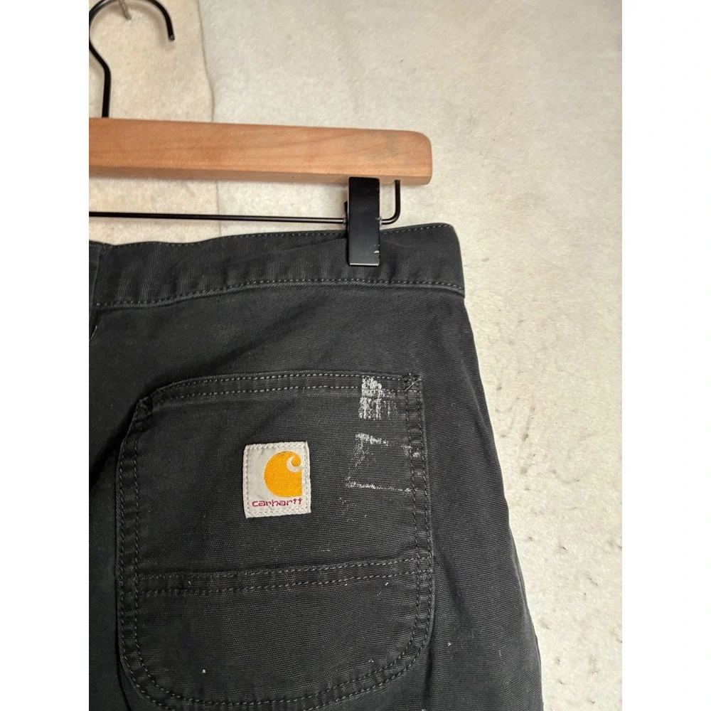 Carhartt Rugged Flex Relaxed Fit Canvas‎ Pants Black BN2291-M 30x32 Distressed